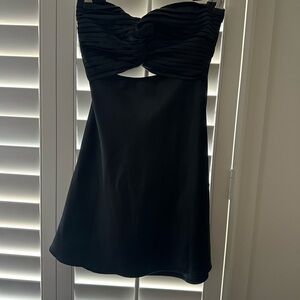 Princess Polly Strapless Black Twist Bodice Mini Dress